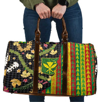 Hawaiian Tropical Plants Lei Travel Bag Kanaka Maoli Tribal with Palaka Motifs LT03 Multicolor - Polynesian Pride