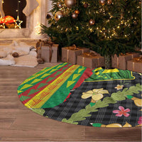 Hawaiian Tropical Plants Lei Tree Skirt Kanaka Maoli Tribal with Palaka Motifs LT03 - Polynesian Pride