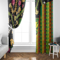 Hawaiian Tropical Plants Lei Window Curtain Kanaka Maoli Tribal with Palaka Motifs LT03 - Polynesian Pride