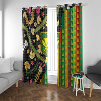 Hawaiian Tropical Plants Lei Window Curtain Kanaka Maoli Tribal with Palaka Motifs LT03 With Grommets Multicolor - Polynesian Pride