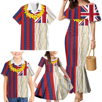 Hawaiian Tropical Plants Lei Family Matching Mermaid Dress and Hawaiian Shirt National Flag Style LT03 - Polynesian Pride