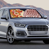 Hawaiian Plumeria Lei Auto Sun Shade Kakau Motifs and Palaka Half Style Red Color - Polynesian Pride