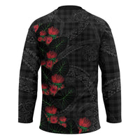Hawaiian Kakau Art Hockey Jersey Taro Leaves with Ohia Lehua and Pakala Pattern - Polynesian Pride