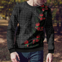 Hawaiian Kakau Art Ugly Christmas Sweater Taro Leaves with Ohia Lehua and Pakala Pattern - Polynesian Pride