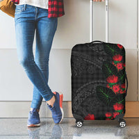 Hawaiian Kakau Art Luggage Cover Taro Leaves with Ohia Lehua and Pakala Pattern - Polynesian Pride