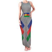 Custom New Caledonia-The Kagus Family Matching Tank Maxi Dress and Hawaiian Shirt LT03 Mom's Dress Gray - Polynesian Pride