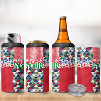 Hawaiian Floral Kakau Tropical Leaves-Sporty Style 4 in 1 Can Cooler Tumbler LT03 - Polynesian Pride
