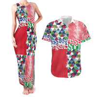 Hawaiian Floral Kakau Tropical Leaves-Sporty Style Couples Matching Tank Maxi Dress and Hawaiian Shirt LT03 Art - Polynesian Pride
