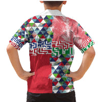 Hawaiian Floral Kakau Tropical Leaves-Sporty Style Family Matching Mermaid Dress and Hawaiian Shirt LT03 - Polynesian Pride