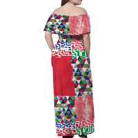 Hawaiian Floral Kakau Tropical Leaves-Sporty Style Family Matching Off Shoulder Maxi Dress and Hawaiian Shirt LT03 - Polynesian Pride