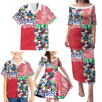 Hawaiian Floral Kakau Tropical Leaves-Sporty Style Family Matching Puletasi and Hawaiian Shirt LT03 - Polynesian Pride