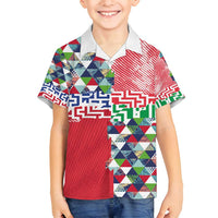 Hawaiian Floral Kakau Tropical Leaves-Sporty Style Family Matching Puletasi and Hawaiian Shirt LT03 Son's Shirt Art - Polynesian Pride