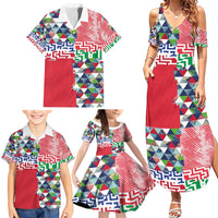 Hawaiian Floral Kakau Tropical Leaves-Sporty Style Family Matching Summer Maxi Dress and Hawaiian Shirt LT03 - Polynesian Pride