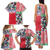 Hawaiian Floral Kakau Tropical Leaves-Sporty Style Family Matching Tank Maxi Dress and Hawaiian Shirt LT03 - Polynesian Pride