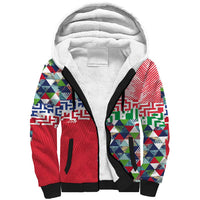 Hawaiian Floral Kakau Tropical Leaves-Sporty Style Sherpa Hoodie LT03 Unisex Art - Polynesian Pride