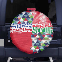 Hawaiian Floral Kakau Tropical Leaves-Sporty Style Spare Tire Cover LT03 No hole Art - Polynesian Pride