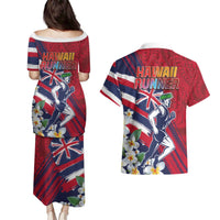 Hawaii Runner-Kakau Art with Lei and Plumeria Couples Matching Puletasi and Hawaiian Shirt LT03 - Polynesian Pride