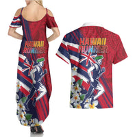 Hawaii Runner-Kakau Art with Lei and Plumeria Couples Matching Summer Maxi Dress and Hawaiian Shirt LT03 - Polynesian Pride