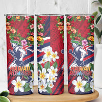 Hawaii Runner-Kakau Art with Lei and Plumeria Skinny Tumbler LT03 - Polynesian Pride