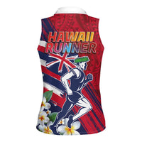 Hawaii Runner-Kakau Art with Lei and Plumeria Women Sleeveless Polo Shirt LT03 - Polynesian Pride