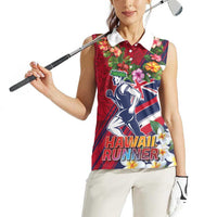 Hawaii Runner-Kakau Art with Lei and Plumeria Women Sleeveless Polo Shirt LT03 - Polynesian Pride