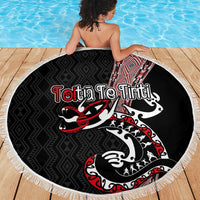 Aotearoa Toitu Te Tiriti Taniko Beach Blanket Maori Taniwha Haka - Honour the Treaty LT03 - Polynesian Pride