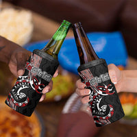 Aotearoa Toitu Te Tiriti Taniko 4 in 1 Can Cooler Tumbler Maori Taniwha Haka - Honour the Treaty LT03 - Polynesian Pride