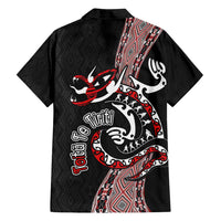 Aotearoa Toitu Te Tiriti Taniko Family Matching Off Shoulder Maxi Dress and Hawaiian Shirt Maori Taniwha Haka - Honour the Treaty LT03 - Polynesian Pride
