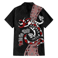 Aotearoa Toitu Te Tiriti Taniko Family Matching Short Sleeve Bodycon Dress and Hawaiian Shirt Maori Taniwha Haka - Honour the Treaty LT03 - Polynesian Pride