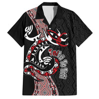 Aotearoa Toitu Te Tiriti Taniko Hawaiian Shirt Maori Taniwha Haka - Honour the Treaty LT03 Black - Polynesian Pride
