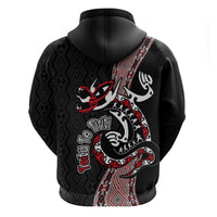 Aotearoa Toitu Te Tiriti Taniko Hoodie Maori Taniwha Haka - Honour the Treaty LT03 - Polynesian Pride