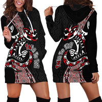 Aotearoa Toitu Te Tiriti Taniko Hoodie Dress Maori Taniwha Haka - Honour the Treaty LT03 - Polynesian Pride
