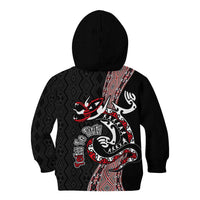 Aotearoa Toitu Te Tiriti Taniko Kid Hoodie Maori Taniwha Haka - Honour the Treaty LT03 - Polynesian Pride