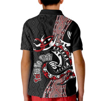 Aotearoa Toitu Te Tiriti Taniko Kid Polo Shirt Maori Taniwha Haka - Honour the Treaty LT03 - Polynesian Pride