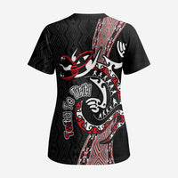Aotearoa Toitu Te Tiriti Taniko Scrub Top Maori Taniwha Haka - Honour the Treaty LT03 - Polynesian Pride