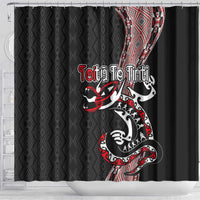 Aotearoa Toitu Te Tiriti Taniko Shower Curtain Maori Taniwha Haka - Honour the Treaty LT03 - Polynesian Pride