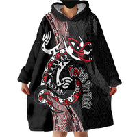 Aotearoa Toitu Te Tiriti Taniko Wearable Blanket Hoodie Maori Taniwha Haka - Honour the Treaty LT03 - Polynesian Pride