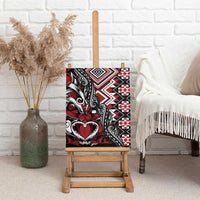 Aotearoa Maori Moko Art with Taniko Half Style Canvas Wall Art
