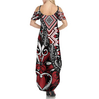 Aotearoa Maori Moko Art with Taniko Half Style Family Matching Summer Maxi Dress and Hawaiian Shirt LT03 - Polynesian Pride