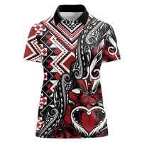 Aotearoa Maori Moko Art with Taniko Half Style Women Polo Shirt