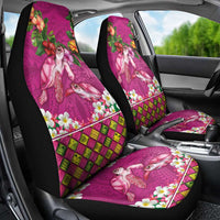 Hawaiian Lei Turtle and Plumeria Car Seat Cover Polynerian Art Tattoo-Plum Pink Color LT03 - Polynesian Pride