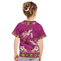 Hawaiian Lei Turtle and Plumeria Kid T Shirt Polynerian Art Tattoo-Plum Pink Color LT03 - Polynesian Pride