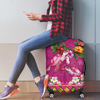 Hawaiian Lei Turtle and Plumeria Luggage Cover Polynerian Art Tattoo-Plum Pink Color LT03 - Polynesian Pride