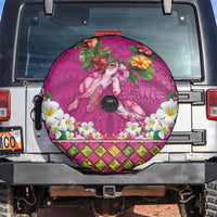 Hawaiian Lei Turtle and Plumeria Spare Tire Cover Polynerian Art Tattoo-Plum Pink Color LT03 Pink - Polynesian Pride