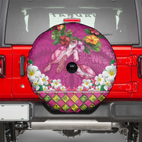 Hawaiian Lei Turtle and Plumeria Spare Tire Cover Polynerian Art Tattoo-Plum Pink Color LT03 - Polynesian Pride