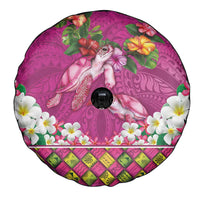 Hawaiian Lei Turtle and Plumeria Spare Tire Cover Polynerian Art Tattoo-Plum Pink Color LT03 - Polynesian Pride