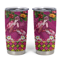 Hawaiian Lei Turtle and Plumeria Tumbler Cup Polynerian Art Tattoo-Plum Pink Color LT03 Pink - Polynesian Pride