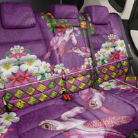 Hawaiian Lei Turtle and Plumeria Back Car Seat Cover Polynerian Art Tattoo-Mauve Color LT03 - Polynesian Pride