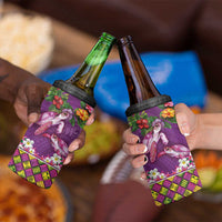 Hawaiian Lei Turtle and Plumeria 4 in 1 Can Cooler Tumbler Polynerian Art Tattoo-Mauve Color LT03 - Polynesian Pride