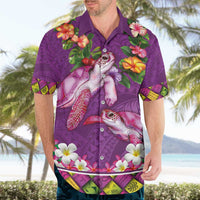 Hawaiian Lei Turtle and Plumeria Hawaiian Shirt Polynerian Art Tattoo-Mauve Color LT03 - Polynesian Pride
